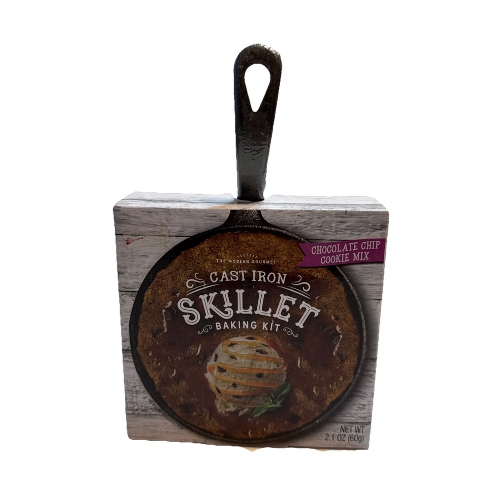 NEW The Modern Gourmet Small Cast Iron Skillet Chocolate Chip Cookie Baking Kit